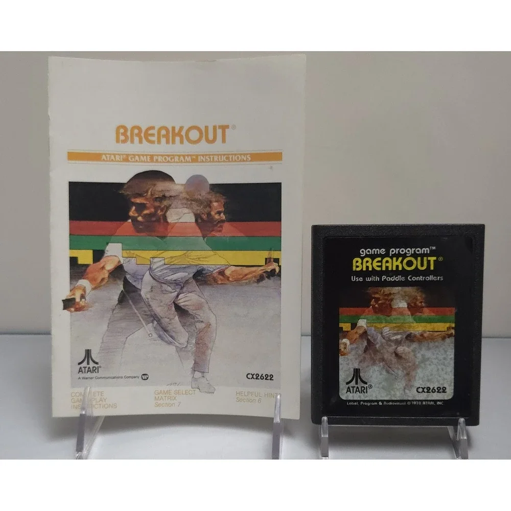 Breakout (1978 Atari 2600) Cartridge & Manual - Clean‎ Tested & WORKING